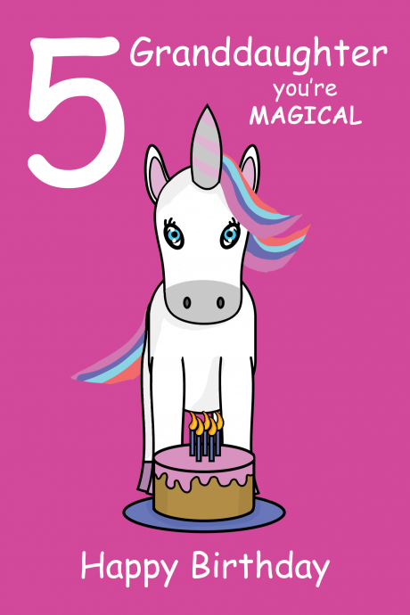 Magical Granddaughter 5th  Birthday Card