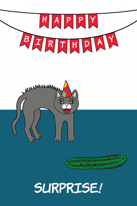 Scaredy Cat Happy Birthday Card