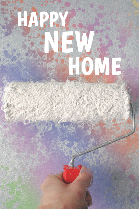 Happy New Home Paint Splatter