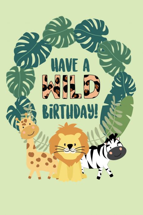 Wild Birthday- Kids Birthday Card