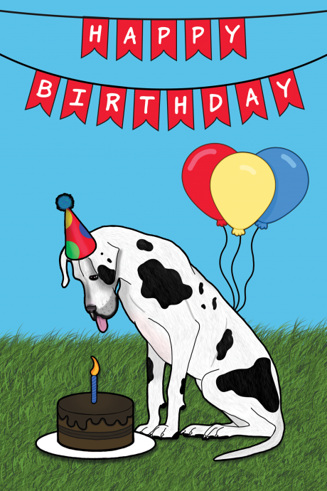 Happy Birthday Great Dane Dog Card